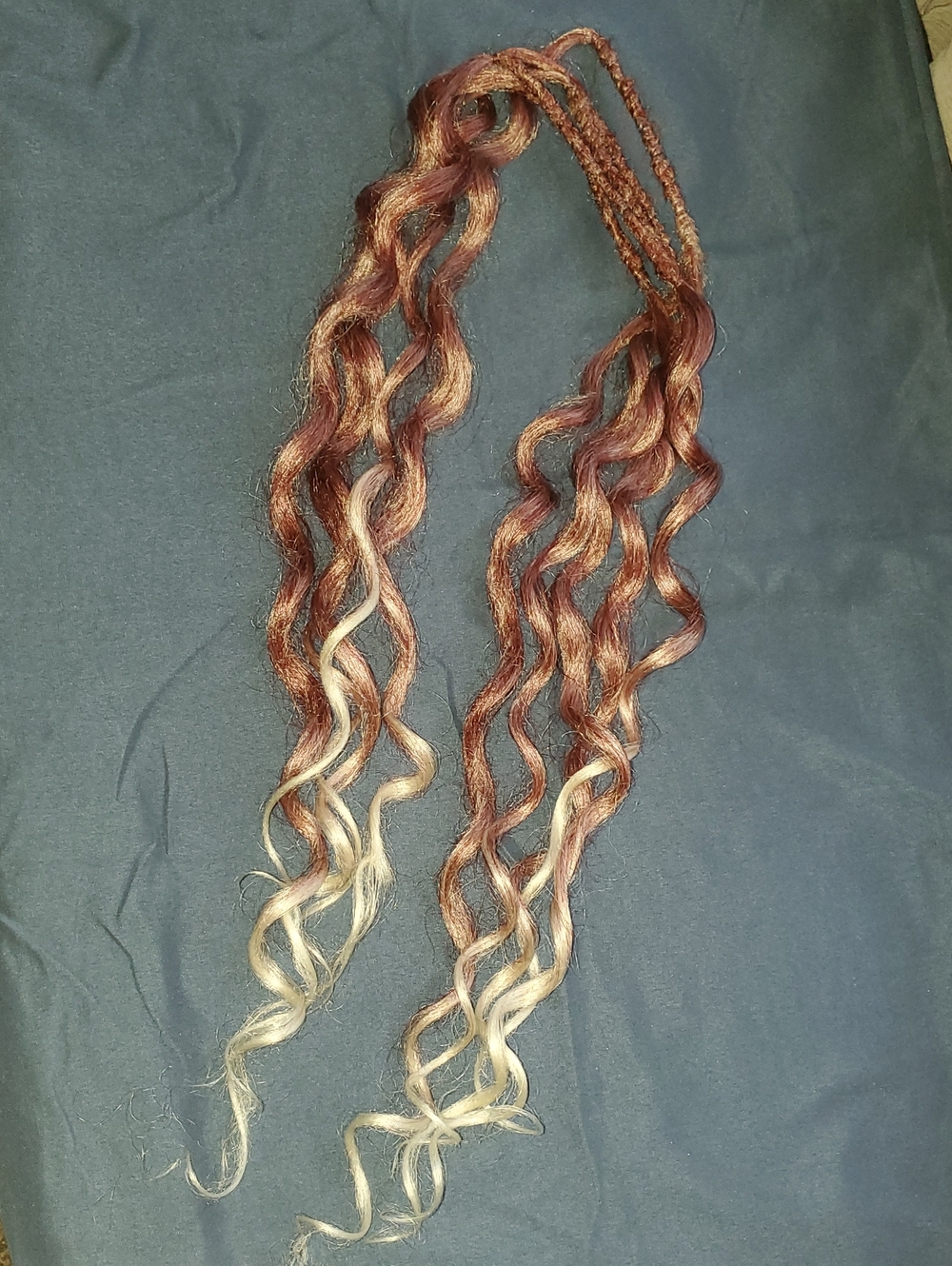Boho Ombre Double Ended Synthetic Berry Colored Dreadlocks 22"